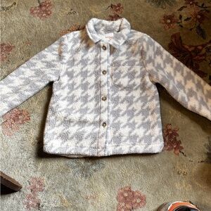 Cat & Jack Gray Houndstooth Fleece Jacket